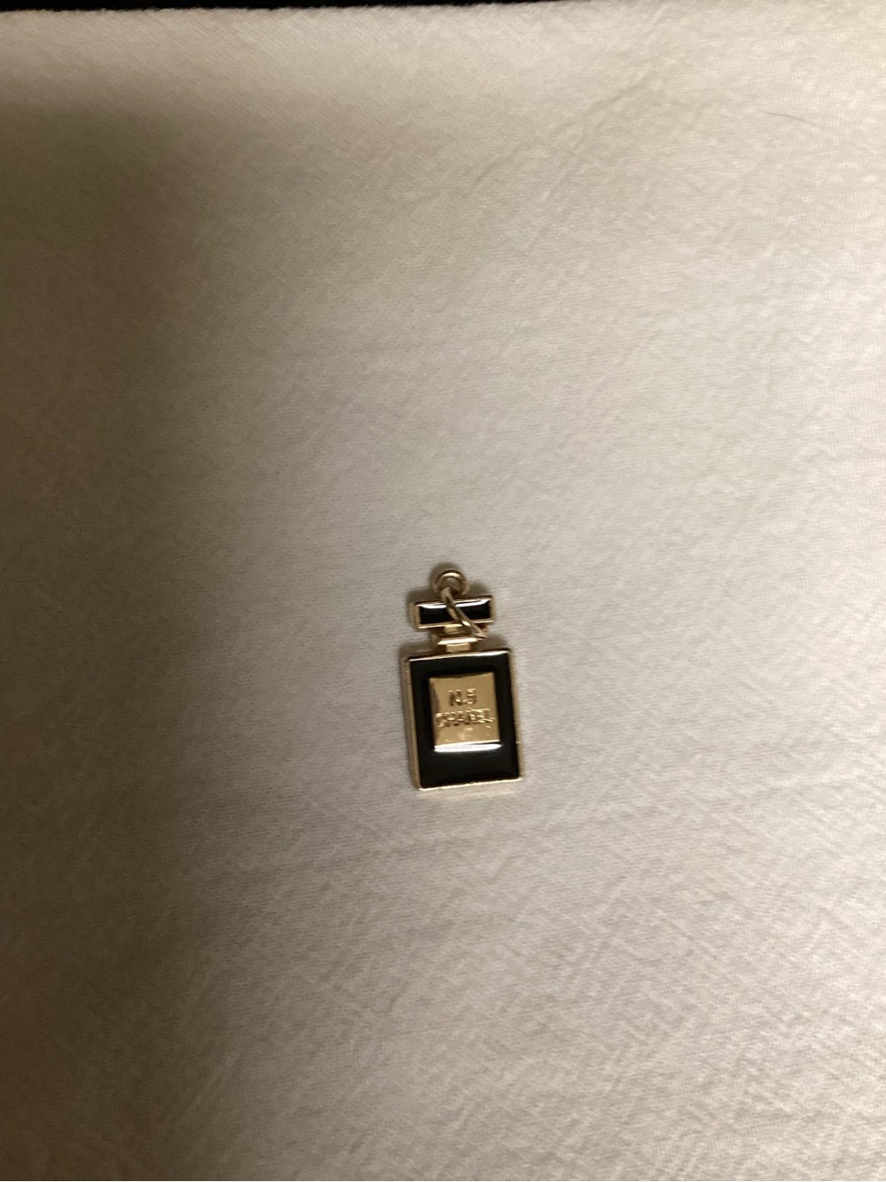Gold and Black Perfume Bottle Charm Pendant
